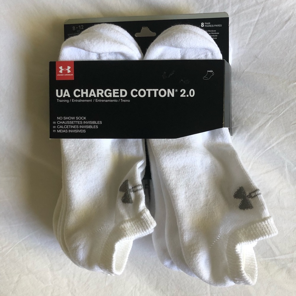 Under Armour 8 pairs of white performance socks